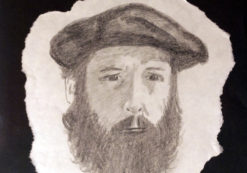 Zeichnung - Mann mit Bart und Hut
